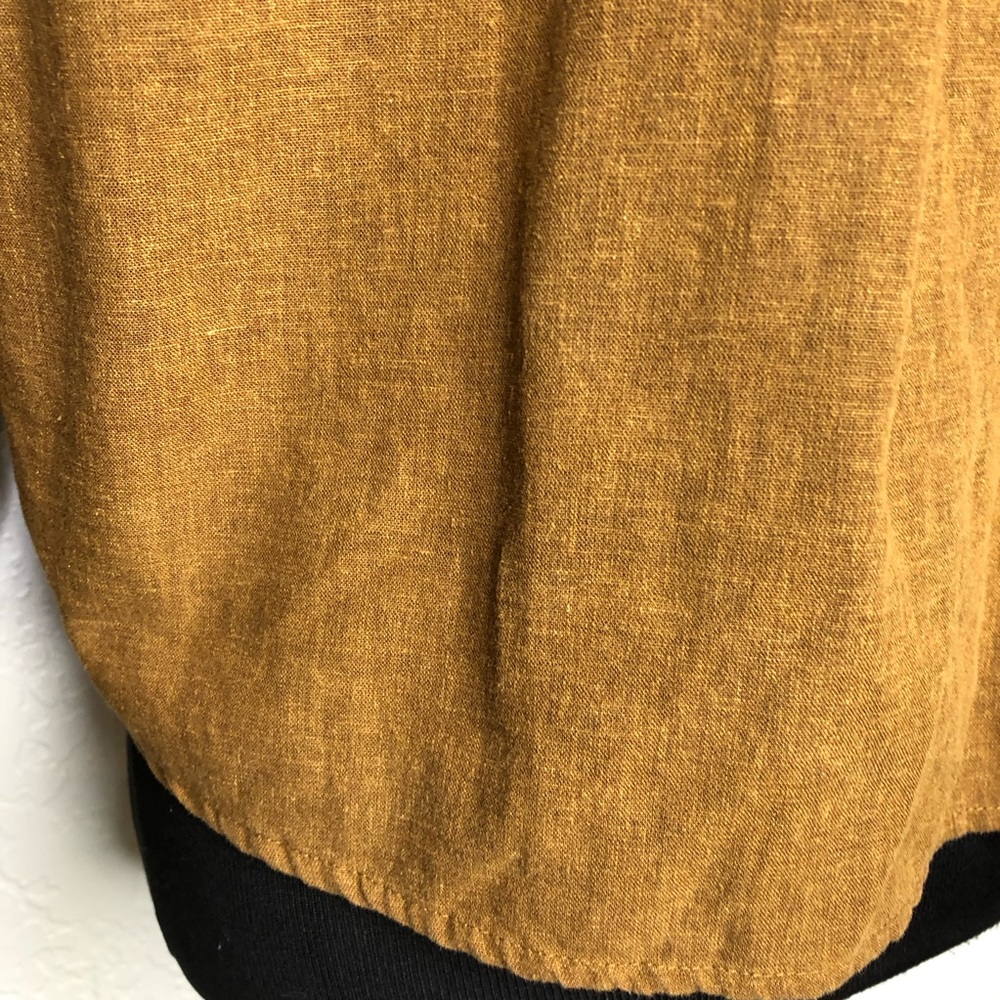 Velvet Heart caramel golden brown linen button down top size Medium - Picture 12 of 15